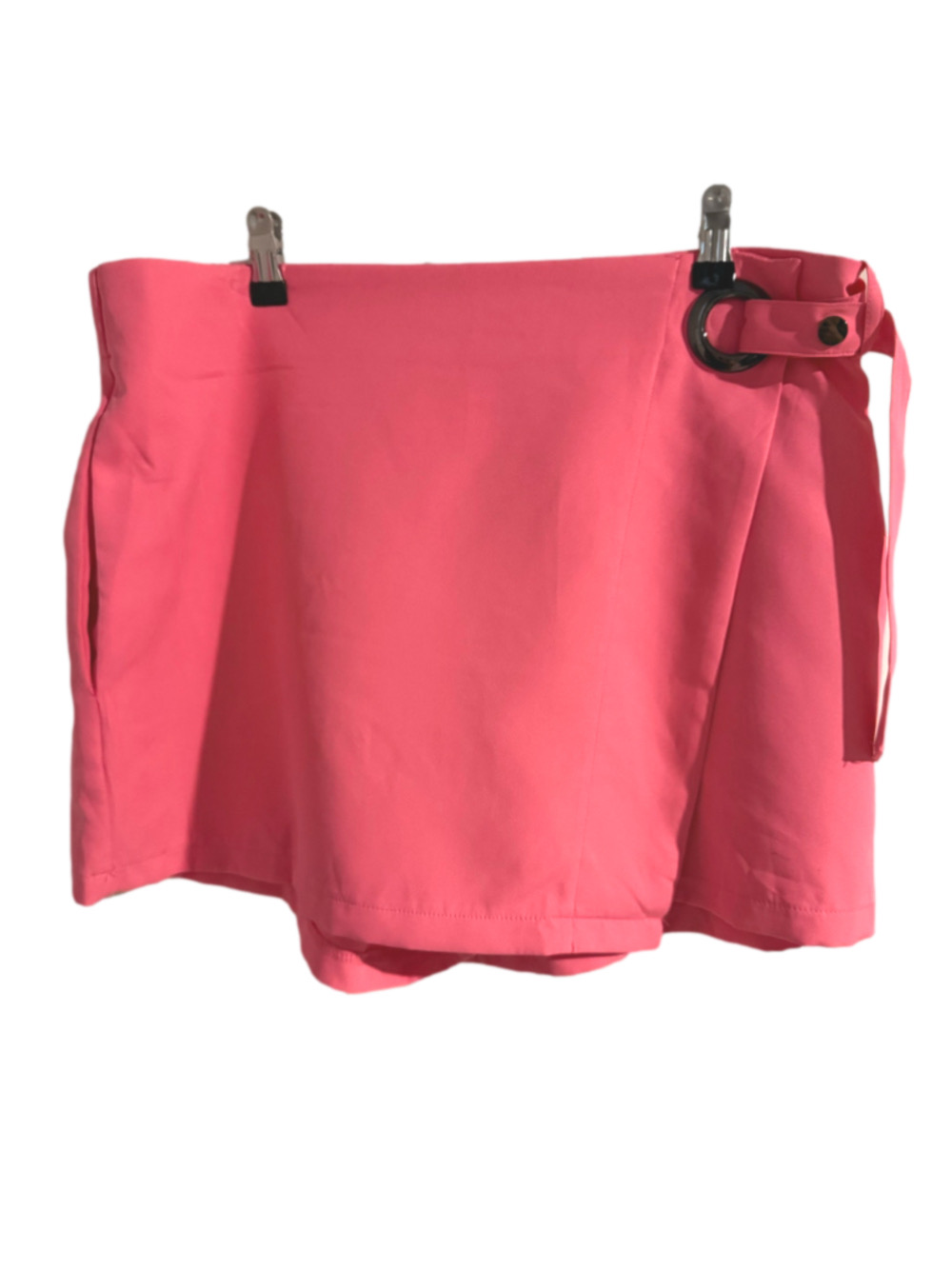 Nylon Apparel XXL Coral Pink Wrap Skort O-Ring Belt Front Zipper USA